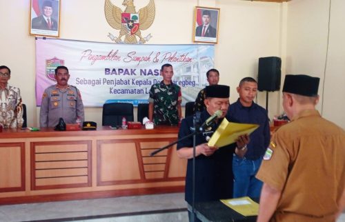 Camat Lakbok Lantik Nasim Sebagai Pjs Kepala Desa Baregbeg