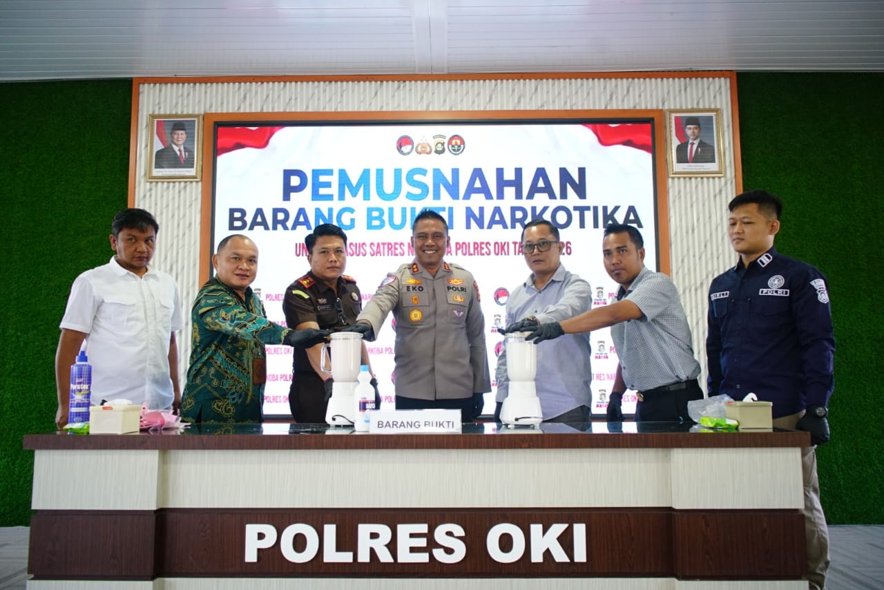 Transparan dan Tegas, Polres OKI Musnahkan 927 Gram Sabu...